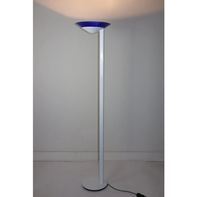 Mid-Century Modern Floor Lamp With Murano Blue Glass Shade For Sale - Image 12 of 12