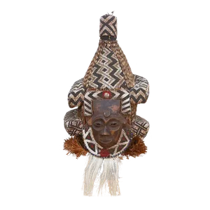African Beaded Lele Tribe Mask