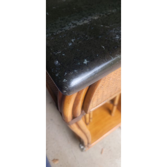 1970's Vintage Bamboo and Rattan Bar Console Table For Sale - Image 9 of 18