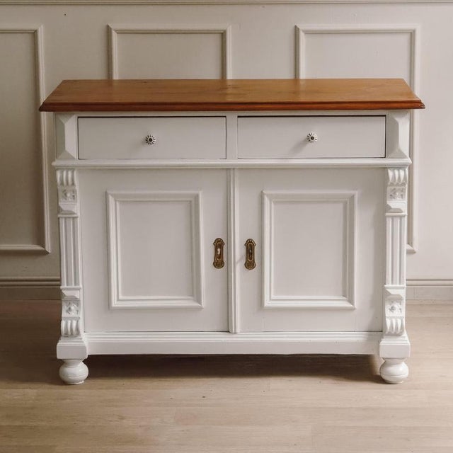 This chest of drawers was originally made around 1880–1900 in the Gründerzeit style and was later reworked and refinished....