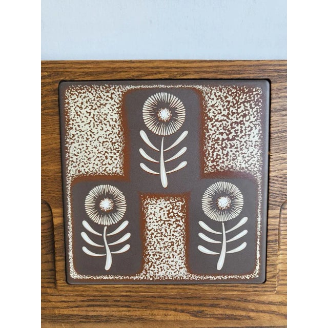 Wood 1970s Wood Charcuterie Board With Tile For Sale - Image 7 of 11