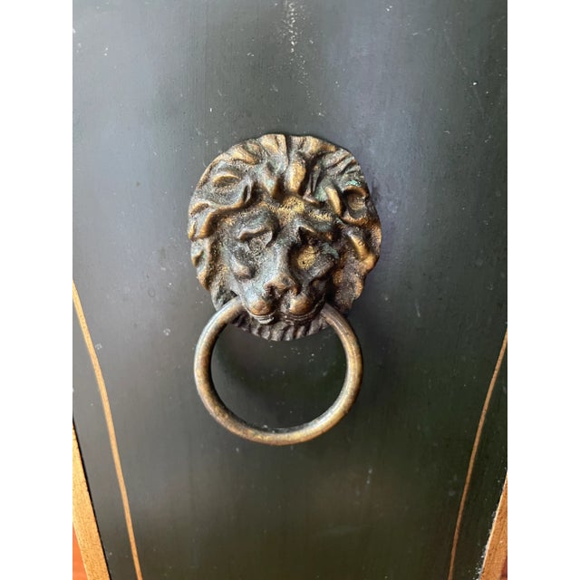 Vintage Italian Hand Painted Cachepot With Lion Ring Handles For Sale In Savannah - Image 6 of 13