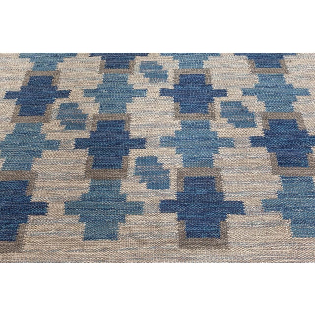 Early 21st Century Modern Swedish Flat Weave Wool Rug by Doris Leslie Blau For Sale - Image 5 of 8
