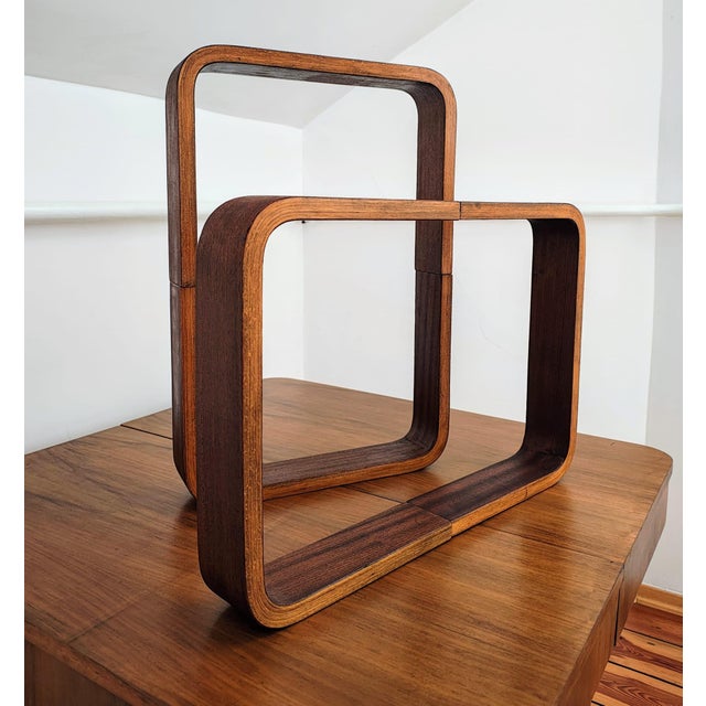 Czech Decorative Shelves by Ludvik Volak for Drevopodnik Holesov, 1960s, Set of 2 For Sale - Image 15 of 17