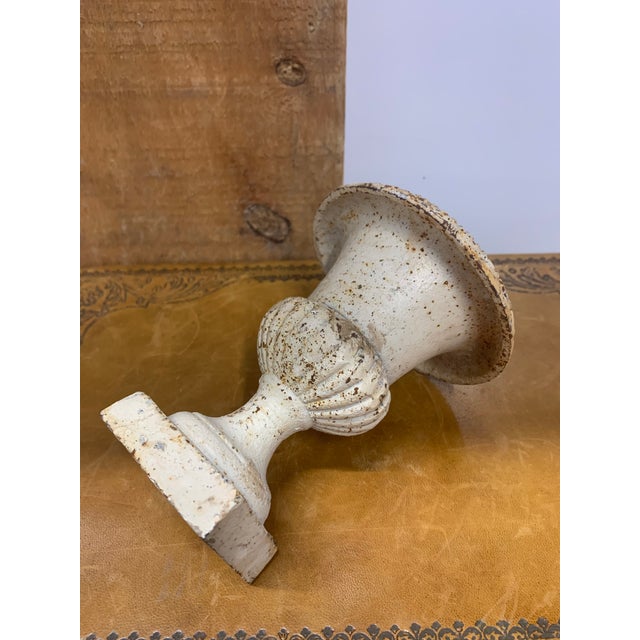 Petite Antique French Cast Iron Urn For Sale - Image 4 of 6