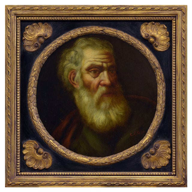 Neapolitan School Artist, Philosopher, 1600s, Oil on Canvas, Framed For Sale