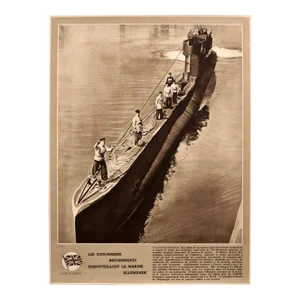 1940-1945 Original French Wwii Poster, Victoire / Un Sous-Marin Britannique (Submarine)