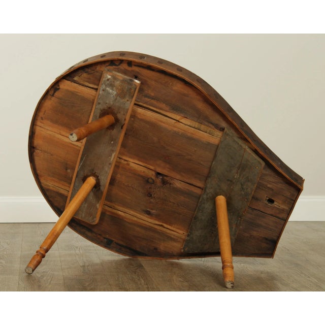 Antique Pine Fireplace Bellows Top Coffee Table For Sale - Image 10 of 12