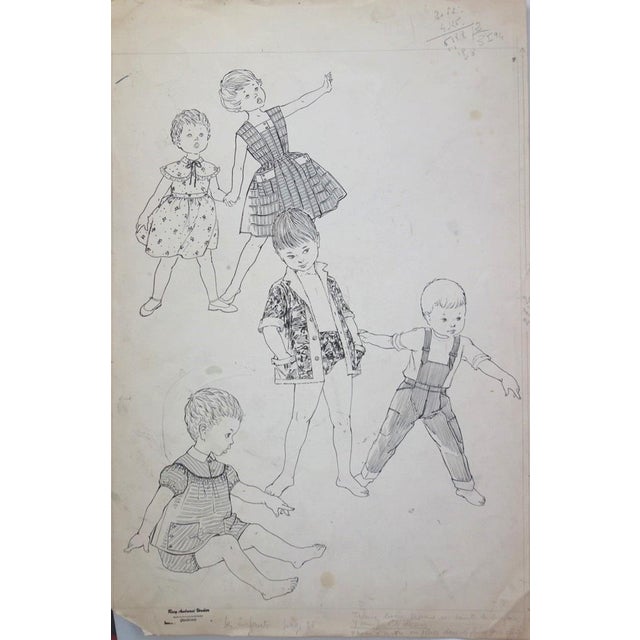 Rosy Andreasi-verdier, Kids at the Beach, Ink Drawing For Sale - Image 5 of 5