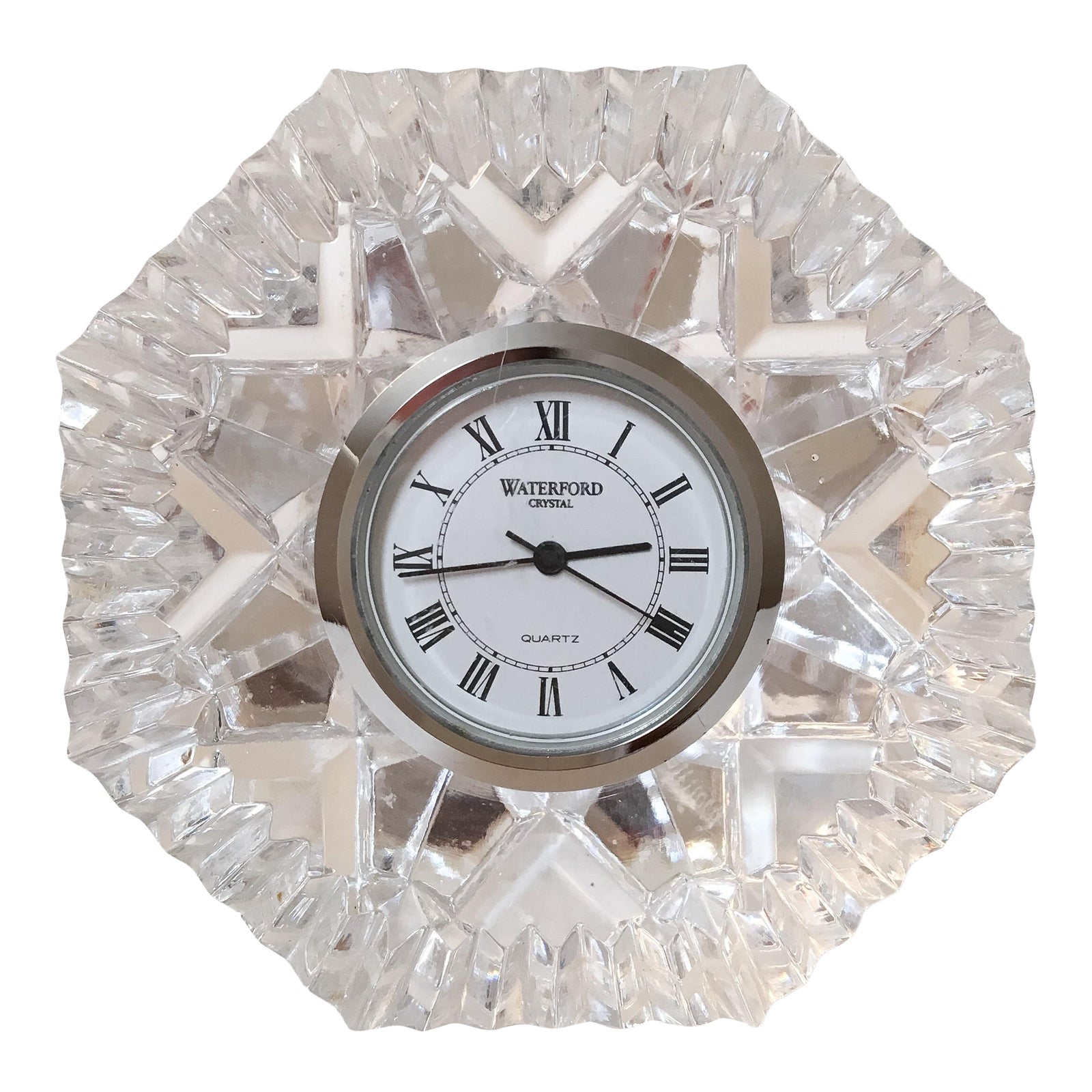 Waterford Diamond Shaped Crystal Clock Chairish