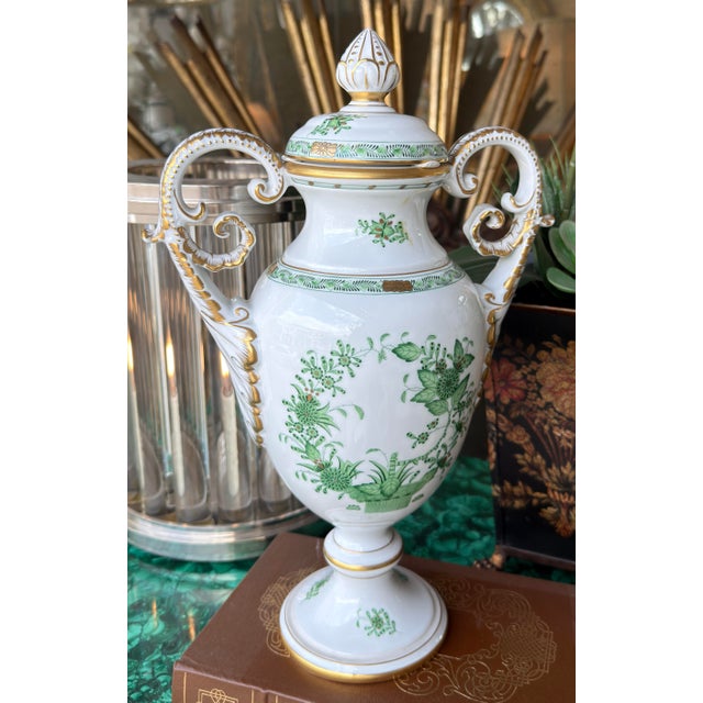 Large Herend Hungarian Porcelain Chinese Bouquet Urn.