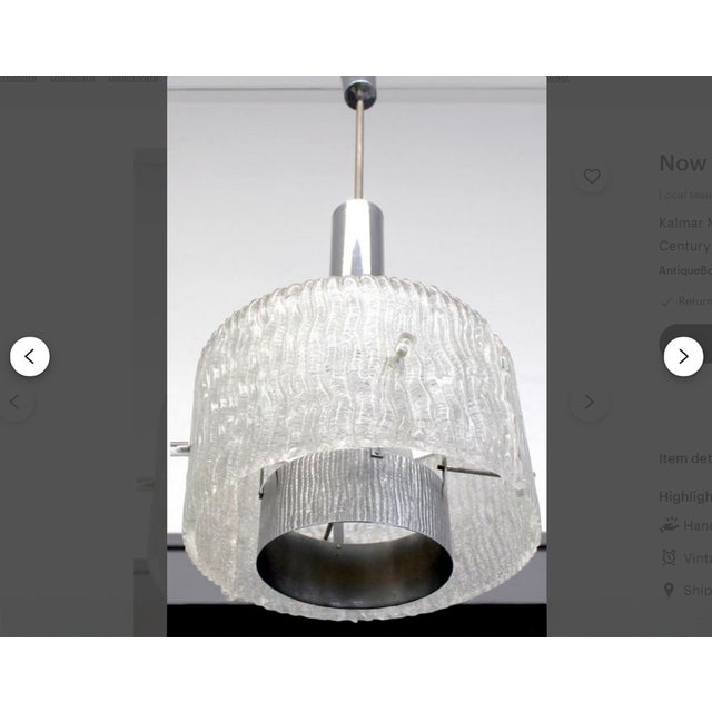 Art Deco Murano Glass Pendant Light from Kalmar For Sale - Image 11 of 12