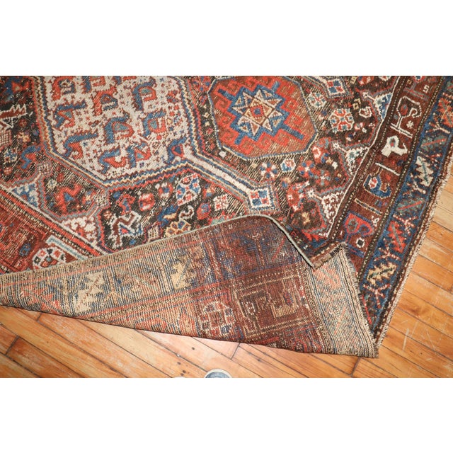 Red Early 20th Century Tribal Kurd Corridor Rug - 6'1" x 15'1" For Sale - Image 8 of 9