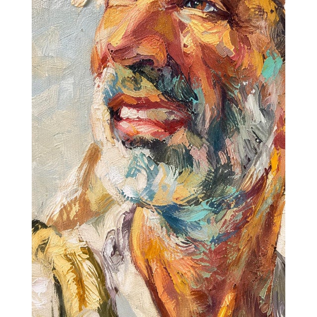 1954 A. Shitzas Mid-Century Earth Oil Portrait Painting - 1 Pc For Sale - Image 9 of 18