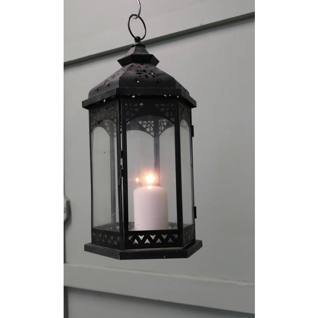 Moroccan Style Iron Candle Lantern This is a good large size for a Porch Candle Lantern it has a side opening door to...