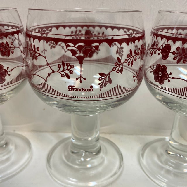 Glass Franciscan Goblets Made in France - Set of 4 For Sale - Image 7 of 12