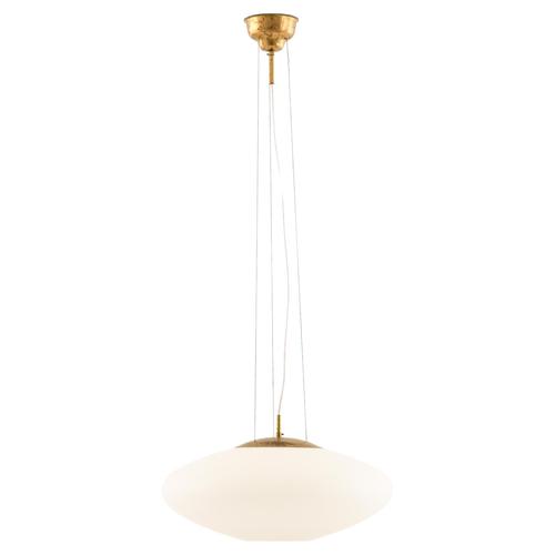 Pendant Lamp in Brass and Opaline Glass by Hans Bergström, 1950s For Sale - Image 6 of 6