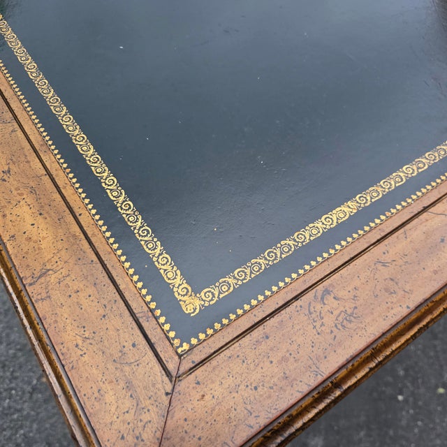 Vintage Hollywood Regency Sligh Lowry Leather Top Writing Desk For Sale - Image 13 of 15