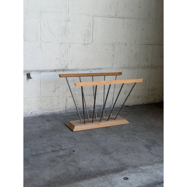 Mid 20th Century Hoigaard Danish Modern Magazine Rack Mid Century Wood & Metal Newspaper Holder For Sale In Los Angeles - Image 6 of 10