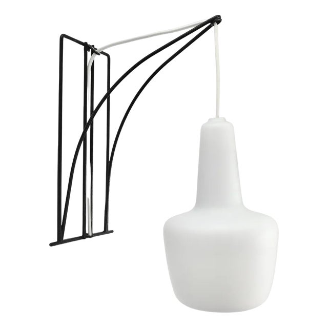 Modernist Wall Sconce in Wire Metal and Glass For Sale