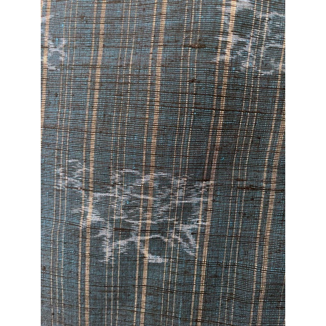 Textile Japanese Woven Linen Kimono with Katazome Stencil Dyes For Sale - Image 7 of 9