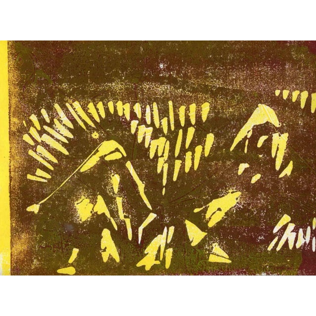 Composition is an original lithograph on paper realized by an anonymous artist of the mid-20th Century. In very good...