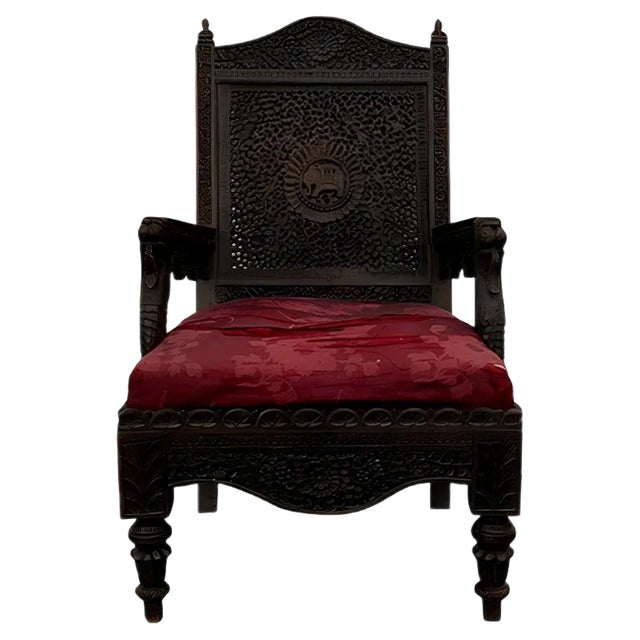 Antique Colonial Lounge Chair For Sale
