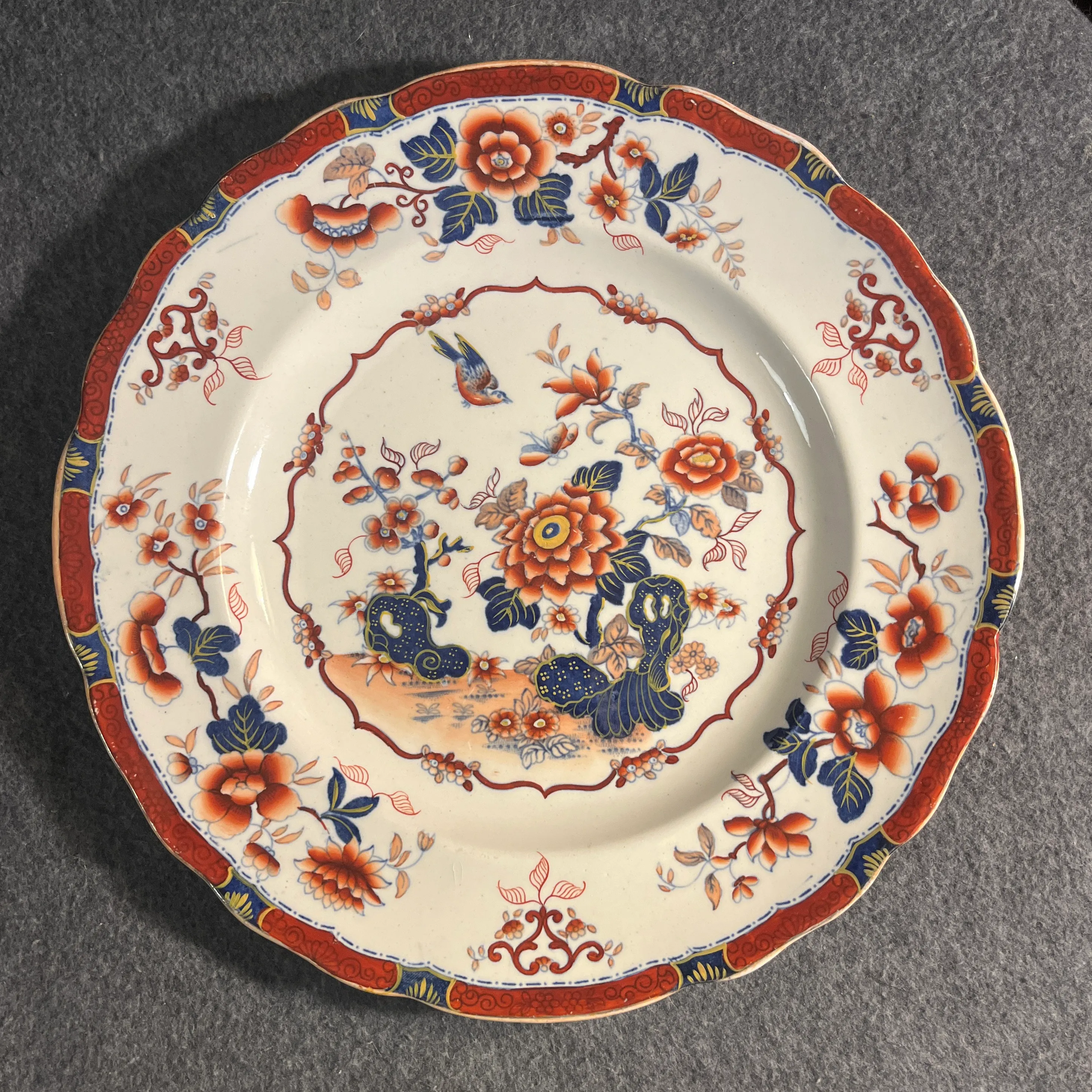 Antique Minton Oriental Japan Ironstone Plates- Set of 2 | Chairish