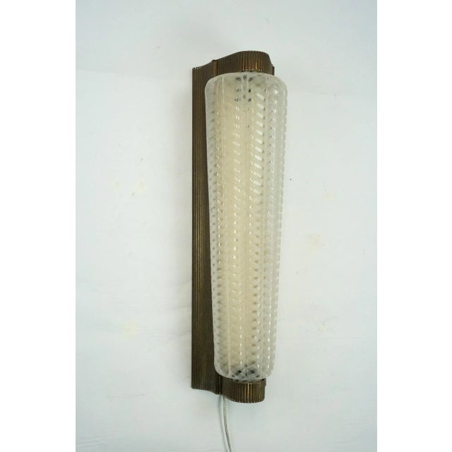 Large Art Deco Sconce in Brass and Acrylic, 1930s For Sale - Image 4 of 17