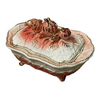 Vintage Betson Style Ceramic Trinket Box With Lid For Sale