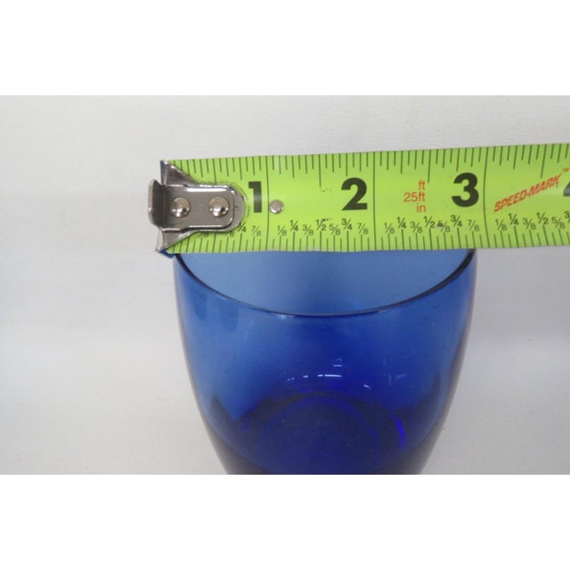 Mid 20th Century Cobalt Blue Glass Tumblers Bar Cups Mid Century Modern Drinkware - Set of 13 For Sale - Image 15 of 16