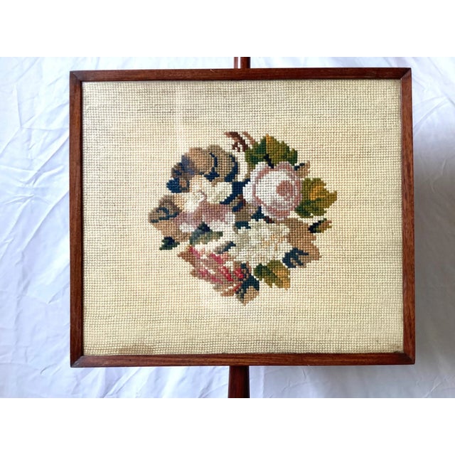 1900 - 1909 Antique Mahogany Fire Pole Screen For Sale - Image 5 of 12