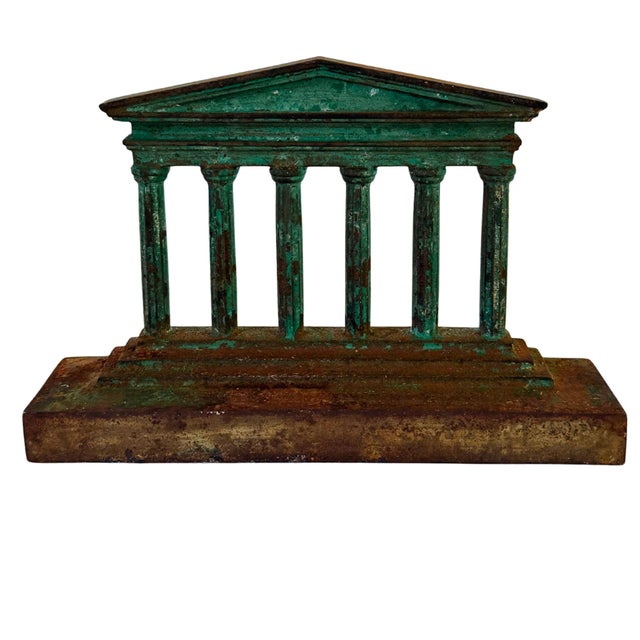Antique Neoclassical Pantheon Style Temple Facade Architectural Salvage Bookends - A Pair For Sale - Image 4 of 13