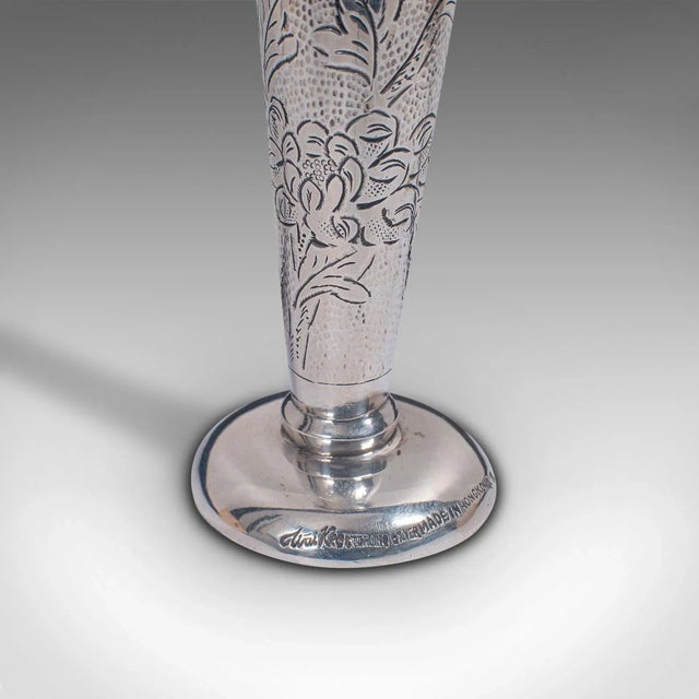 Silver 1960s Small Vintage Chinese Sterling Silver Single Stem Vase For Sale - Image 8 of 9