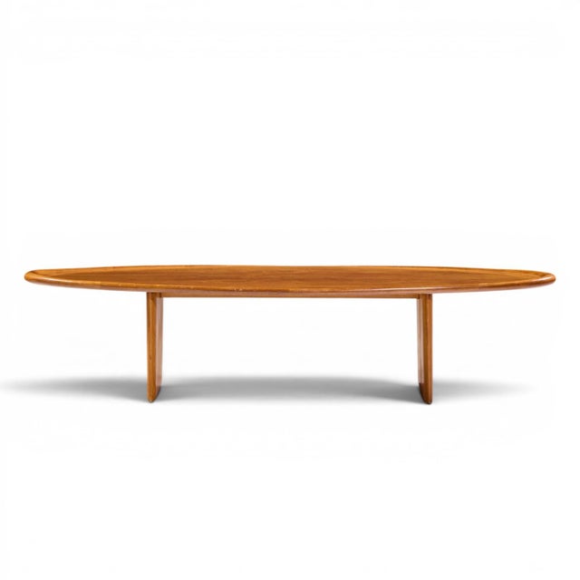 T.H. Robsjohn Gibbings for Widdicomb Model 3304 Mid Century Mahogany Surfboard Coffee Table This coffee table measures:...