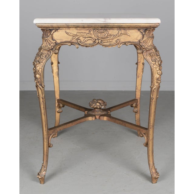 Mid 20th Century Louis XV Style French Onyx Top Table For Sale - Image 5 of 7