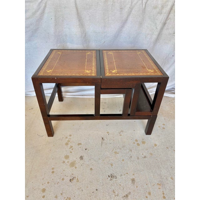 20th Century English Walnut Metamorphic Library Steps Side Table For Sale - Image 12 of 12