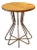 New Metal Fleur Side Table with Wood Top, Indoor and Outdoor For Sale
