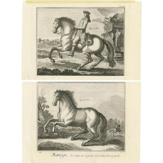 Horse Riding, 1765, Paper, Set of 2 For Sale