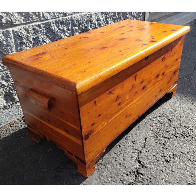 Tan Vintage Solid Pine Cedar Chest by Bally Mfg Co Bally Pa For Sale - Image 8 of 12