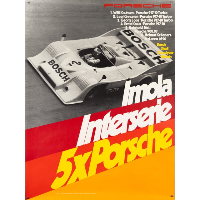 Original Porsche Poster by Atelier Strenger, 1973 For Sale - Image 9 of 9