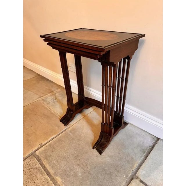 Antique Edwardian Nesting Tables, 1900, Set of 4 For Sale - Image 3 of 6