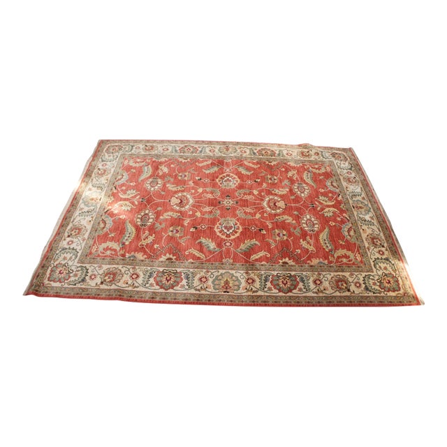 Karastan Ashara 100% Wool Red Agra Acanthus Palmette 549 Area Rug Carpet 9 X 12 For Sale