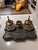 Late 19th Century Antique 19th Century Marble and Brass Desk Set With Double Inkwells and Pounce Pot - 5 Pieces For Sale - Image 5 of 9