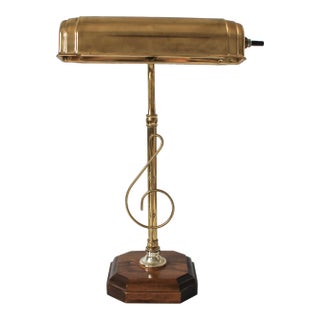 Vintage Brass Adjustable Musical Note Piano Lamp For Sale