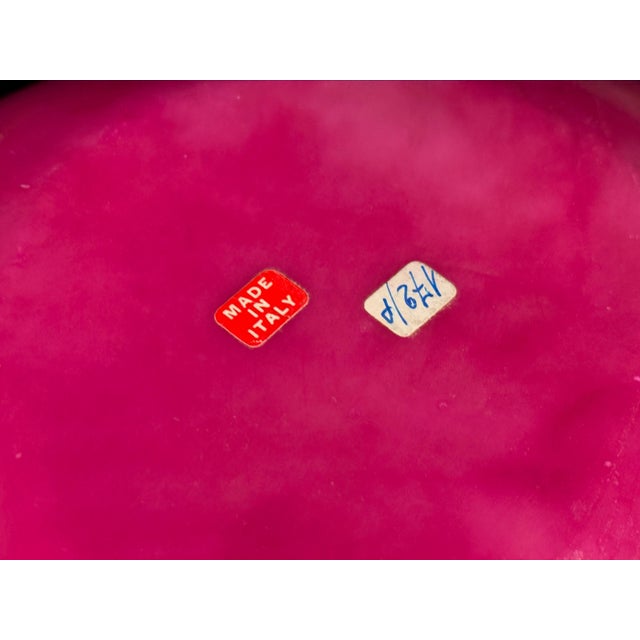 Hot Pink Mid Century Italian Pink Dyed Alabaster Ashtrays Catchalls Made in Italy - A Pair For Sale - Image 8 of 8