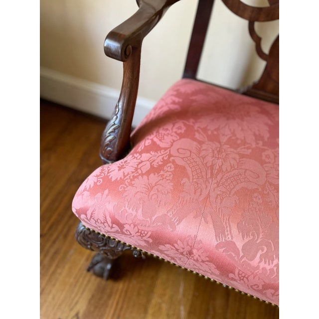 Wood 18th Century Georgian Carved Mahogany Triple Settee For Sale - Image 7 of 12