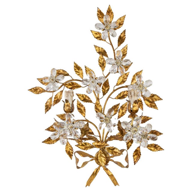 Gilded Brass Bracket Lamp in the style of Hans Kohl, Late 20th Century For Sale - Image 5 of 5