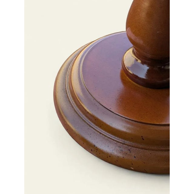 Mid-Century Modern Hand-Turned Plant Stand in Real Wood, 1960s For Sale - Image 3 of 11