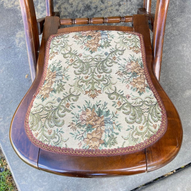 Late Mid 20th Century Vintage Tapestry Rocking Chair Chairish